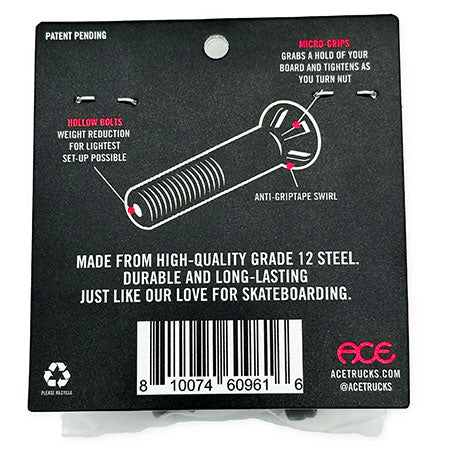 Ace Trucks Hollow Allen Bolts with Grippers Hardware - Image 2