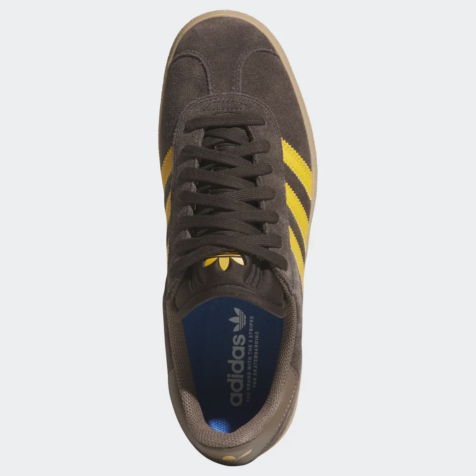 Adidas Gazelle ADV Dark Brown Preloved Yellow Shoes - Image 2