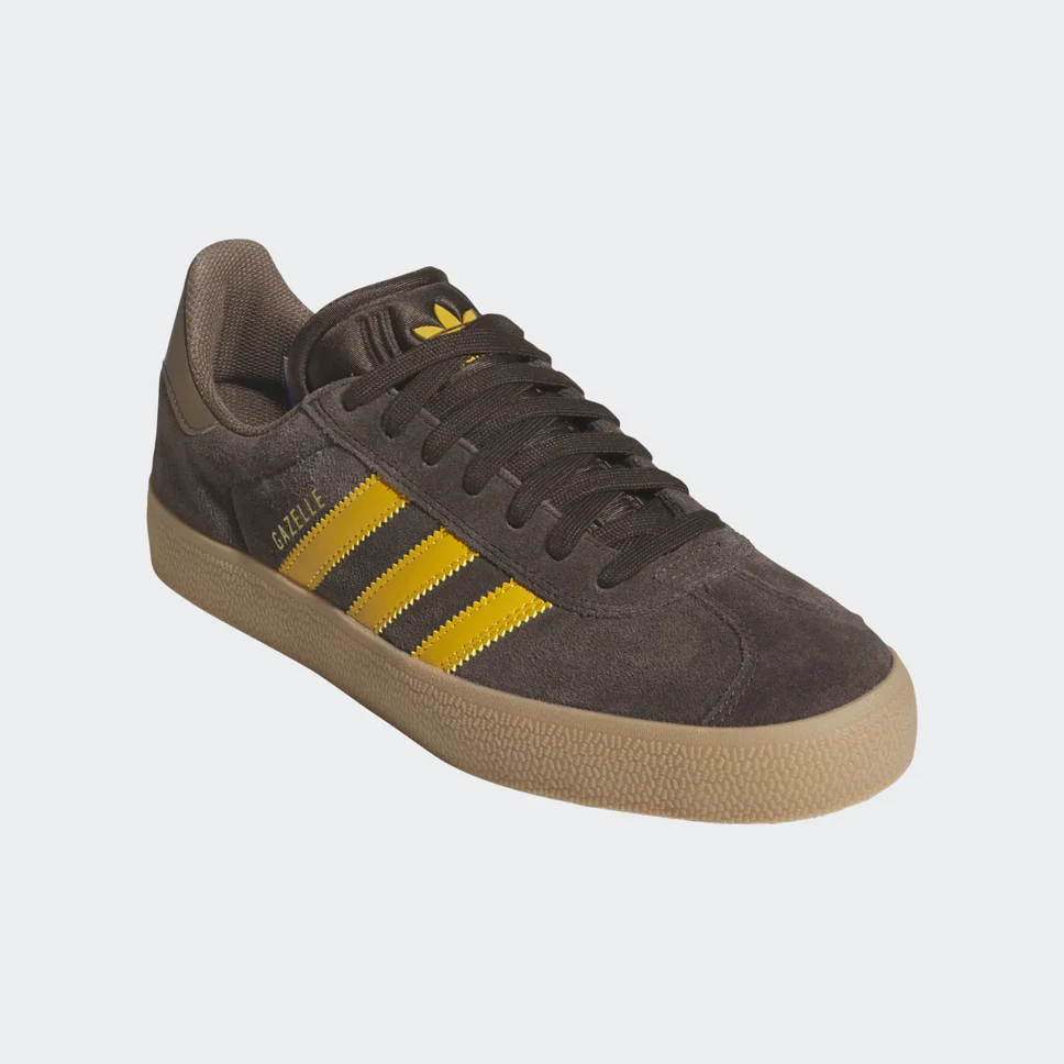 Adidas Gazelle ADV Dark Brown Preloved Yellow Shoes - Image 4