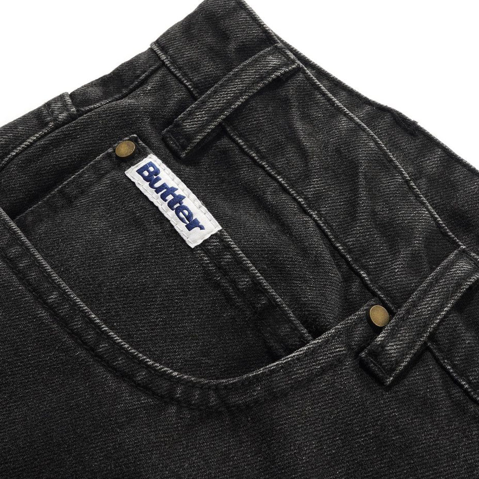 Butter Goods x Peanuts Spike Denim Faded Black Jeans - Image 4