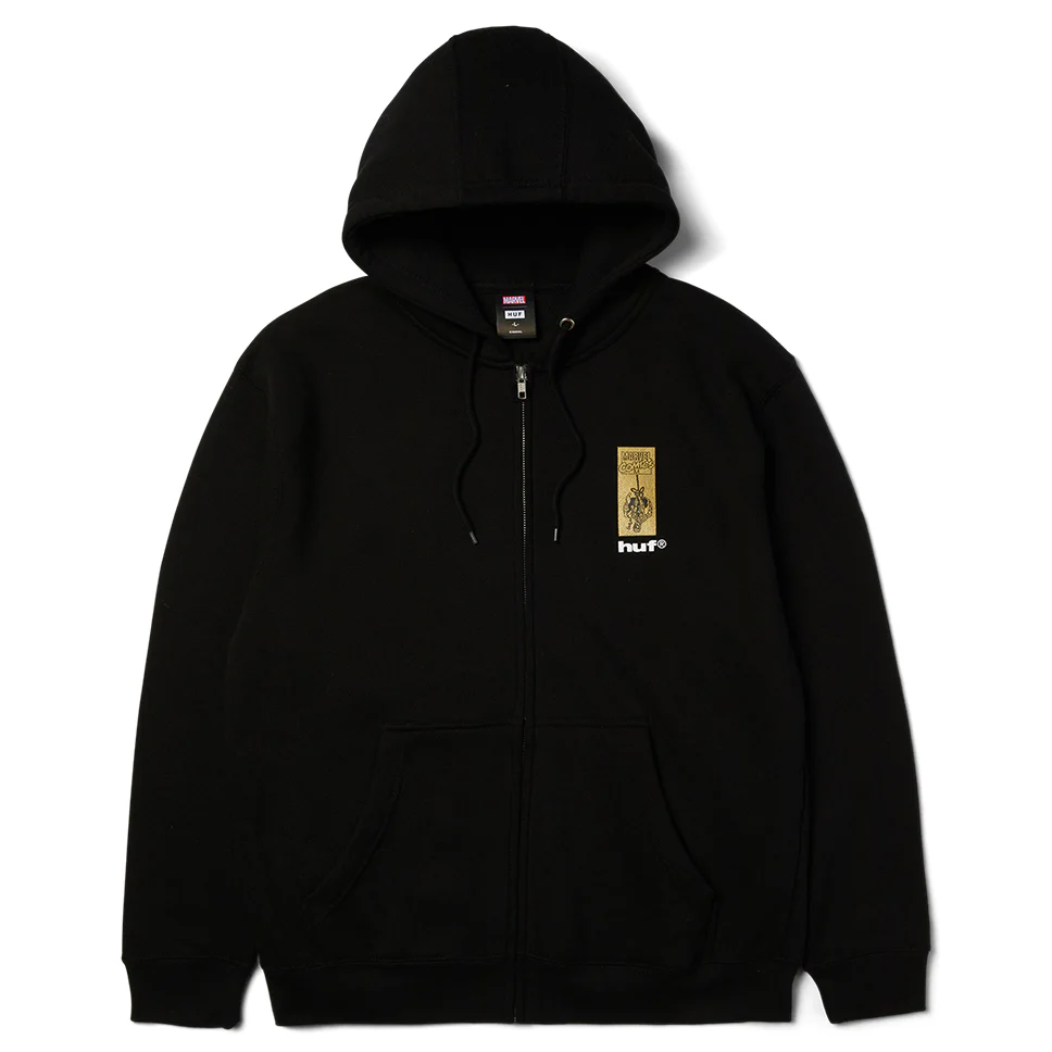 HUF x Spiderman Arachknight Black Full Zip Hooded Sweatshirt - Image 2