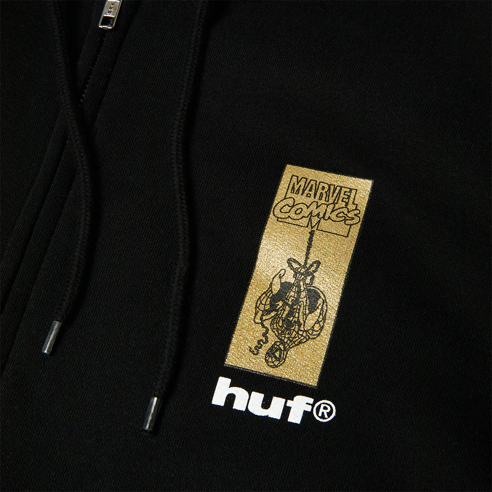 HUF x Spiderman Arachknight Black Full Zip Hooded Sweatshirt - Image 3