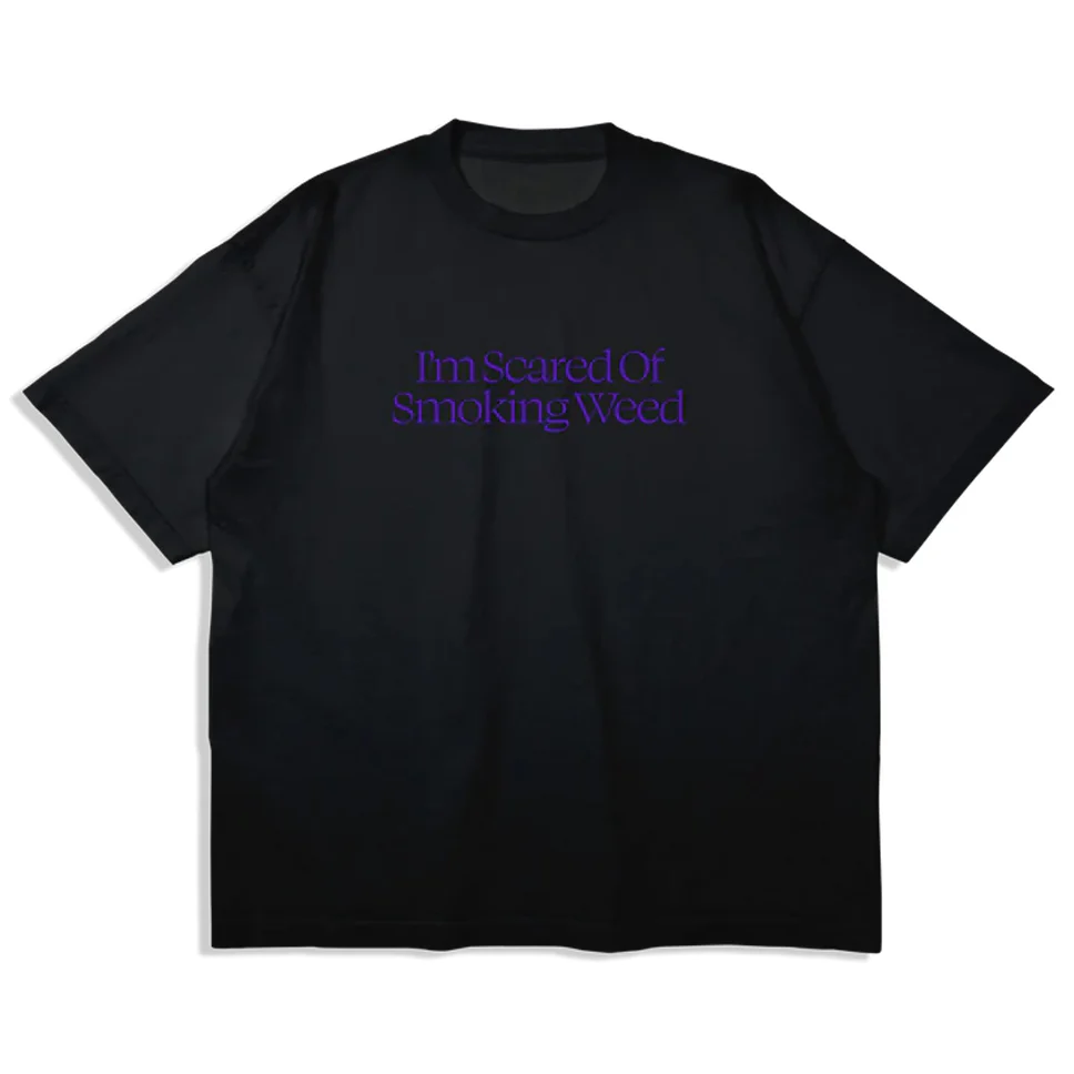 Jacuzzi Unlimited Scared of Smoking Weed Black Purple T Shirt