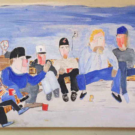 Justin Bokma Red Cups (Oil & Acrylic on Wood) - Image 2