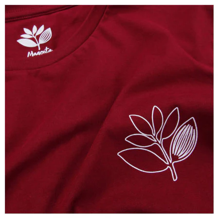 Magenta Plant Outline Long Sleeve T Shirt - Image 2