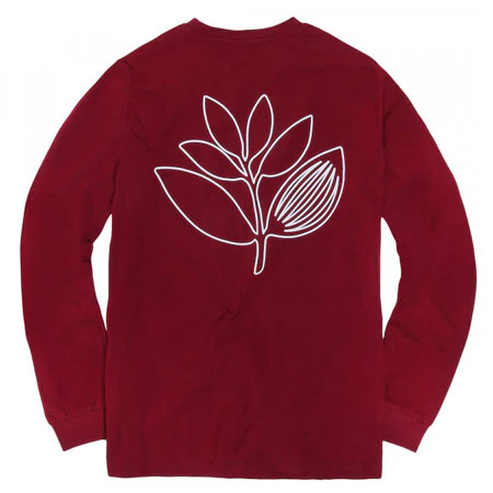 Magenta Plant Outline Long Sleeve T Shirt - Image 3