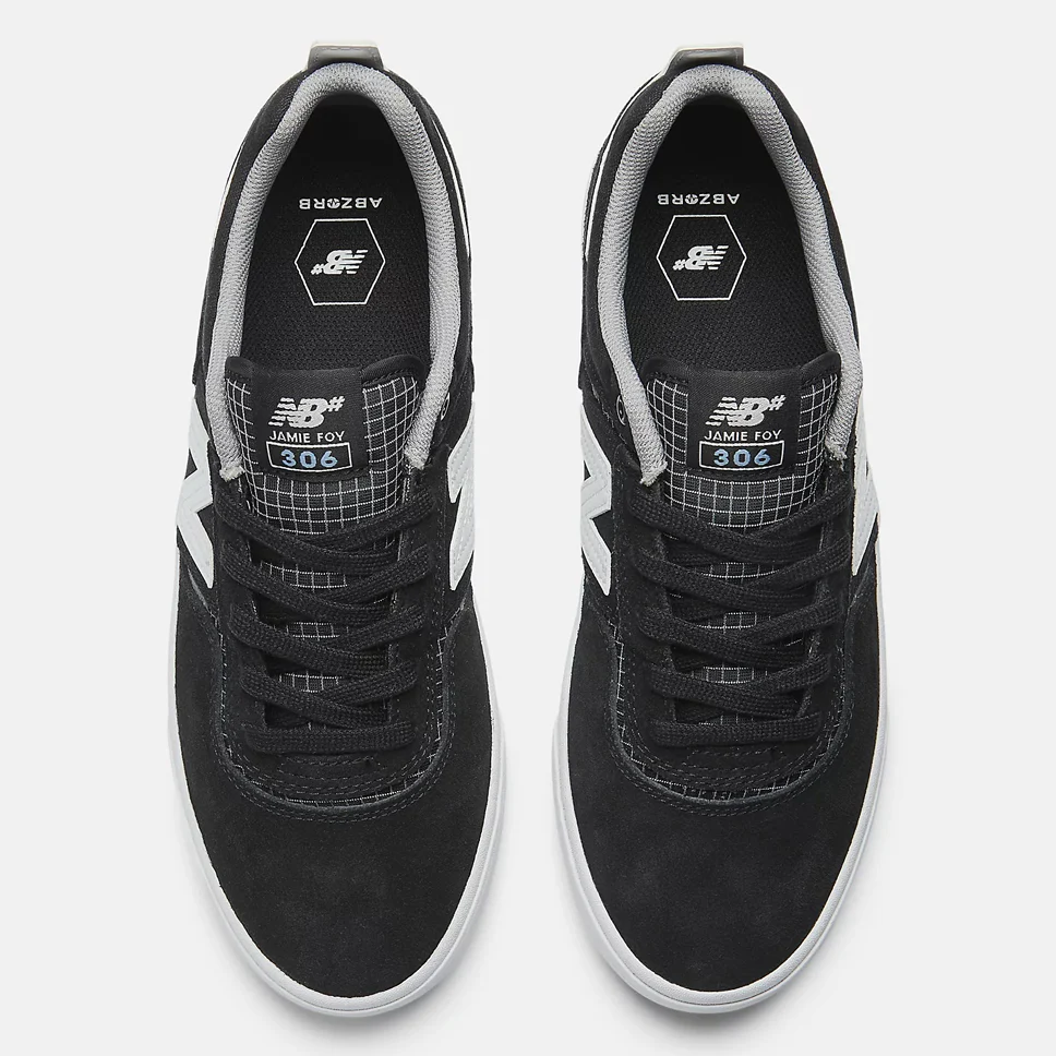 New Balance Numeric Jamie Foy 306 Black White Graphic Shoes - Image 3