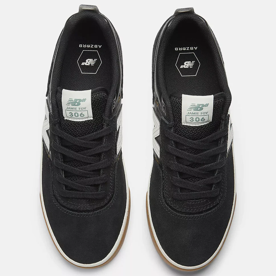 New Balance Numeric Jamie Foy 306 Black White Gum Shoes - Image 4