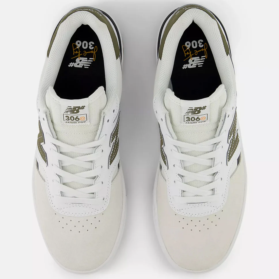New Balance Numeric Jamie Foy 306 Cup White Dark Moss Shoes - Image 5