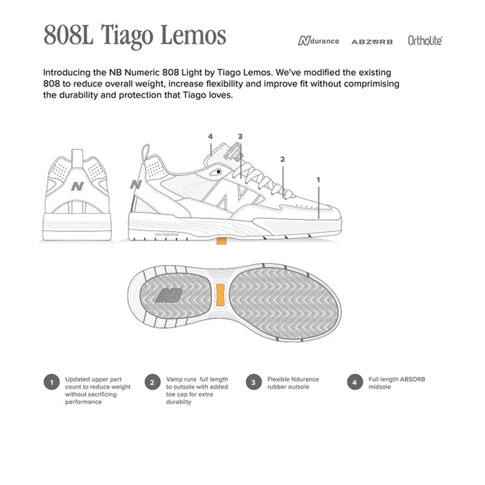 New Balance Numeric Tiago Lemos 808 Lite Shoes - Image 5