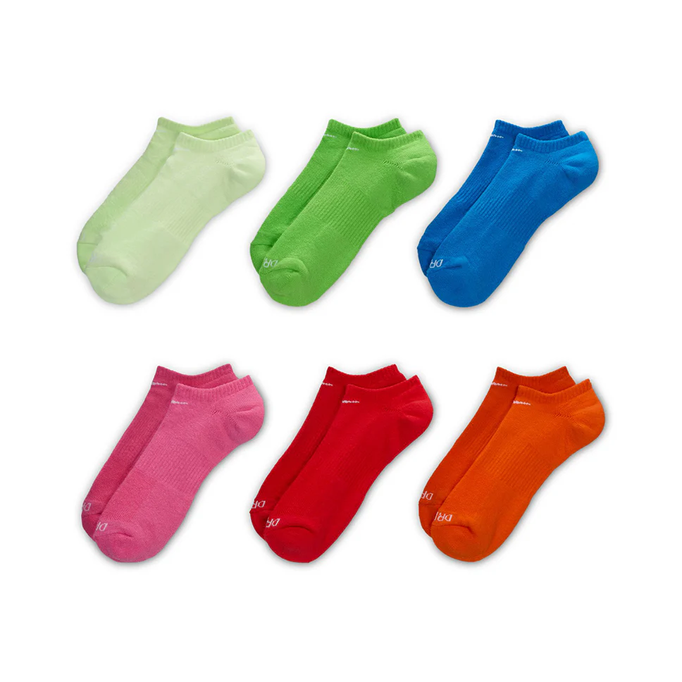 Nike Everyday Plus Cushioned 6-Pack Colored No Show Socks