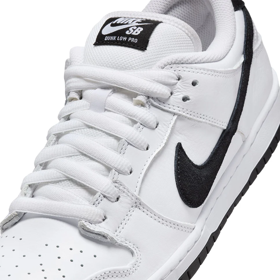 Nike SB Dunk Low Pro White Black Shoes - Image 6