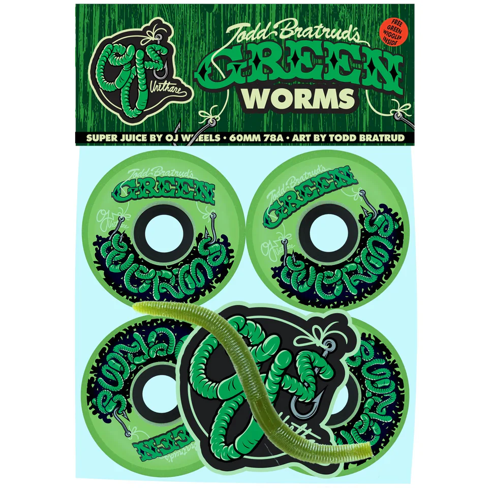 OJ 3 Green Worms Super Juice 78a Wheels - Image 3