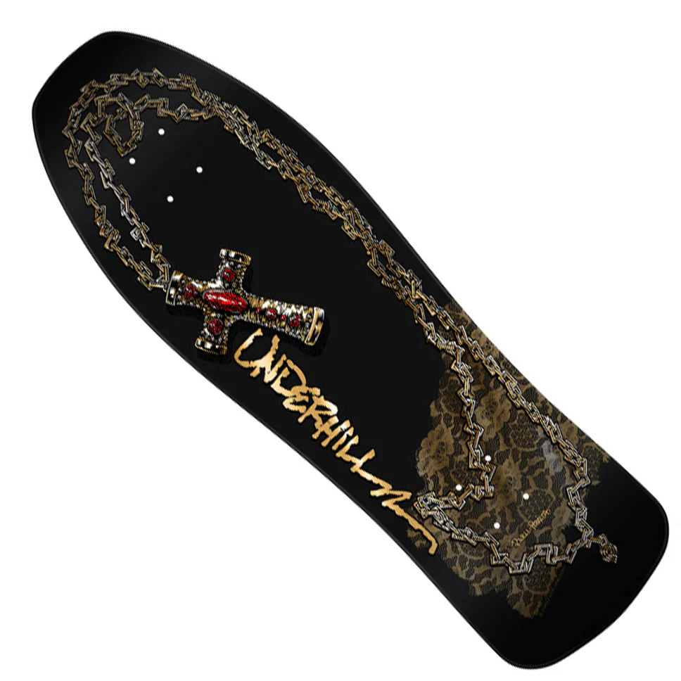 Powell Peralta Ray Underhill Black Gold Foil Cross Reissue Shaped Deck