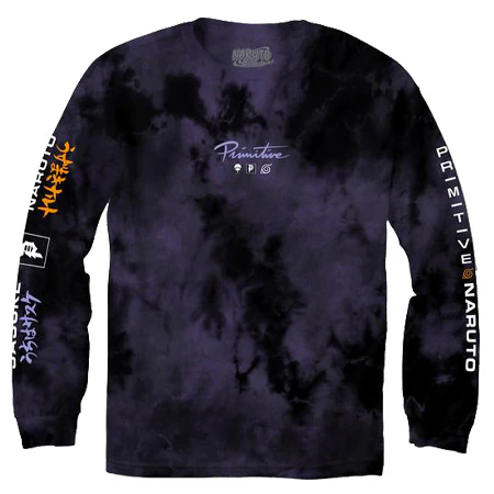 Primitive Skateboarding Naruto x Primitive Powers Washed Tie Dye Long Sleeve T Shirt