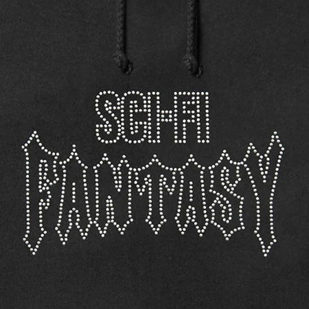 Sci-Fi Fantasy Biker Studded Pullover Hooded Sweatshirt - Image 2