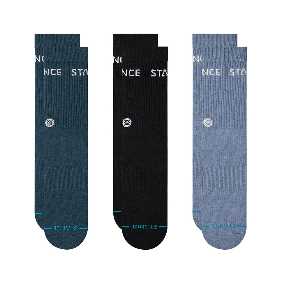 Stance Origin 3 Pack Indigo Crew Socks - Image 2