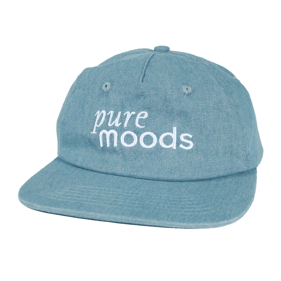 Theories Pure Moods Denim Embroidered Strap-Back Hat