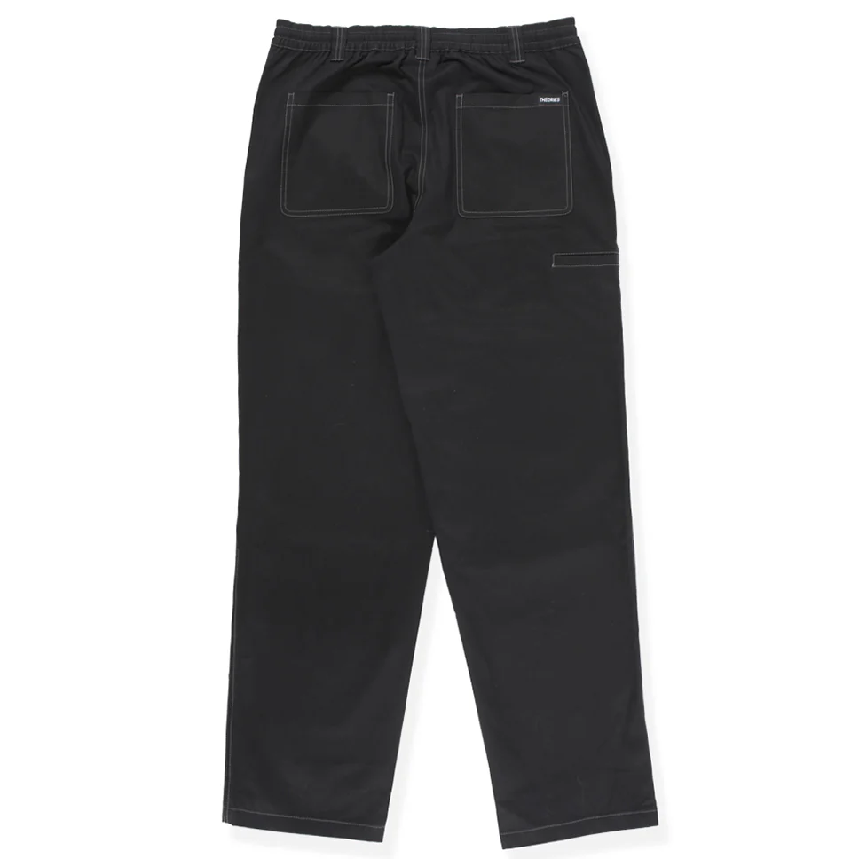 Theories Stamp Lounge Black Contrast Grey Stitch Pants - Image 2